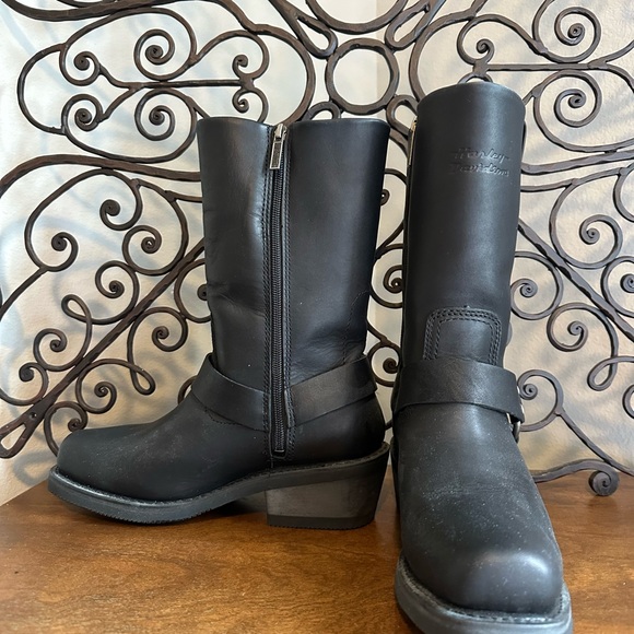 Harley-Davidson Black Leather Motorcycle Boots - Picture 3 of 7